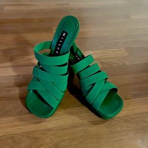 Green Simon miller platform sandals